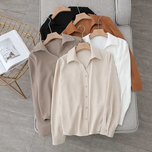 spring new v-neck white women's long sleeve metal button design chiffon drape outer shirt
spring new v-neck white women's long sleeve metal button design chiffon drape outer shirt
