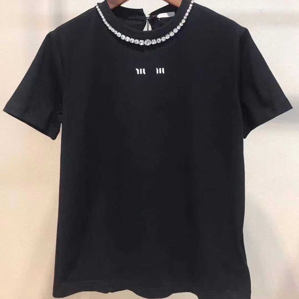 23ss women's brand sticking drill pure cotton t-shirt round collar t-shirt pullover short sleeve embroidery spring and summer new, White
23ss women's brand sticking drill pure cotton t-shirt round collar t-shirt pullover short sleeve embroidery spring and summer new, White
