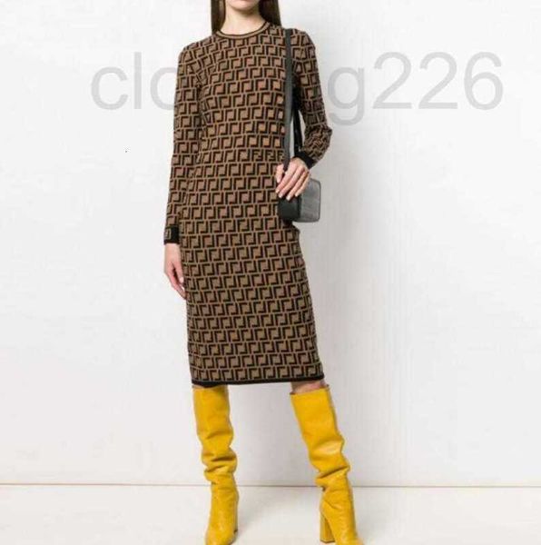 women designer casual dresses classic vintage knit dress fashion letter women pattern knitted long sleeve womens clothing crew neck autumn, Black;gray
women designer casual dresses classic vintage knit dress fashion letter women pattern knitted long sleeve womens clothing crew neck autumn, Black;gray