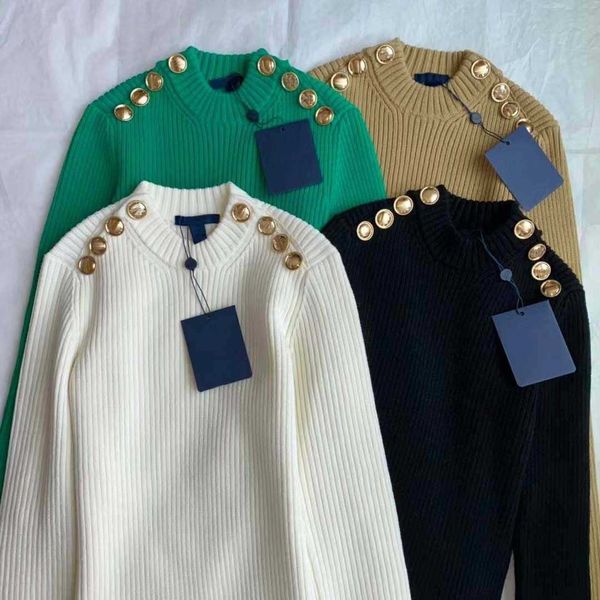 23ss women brand designer sweater round collar knitting womens autumn winter fashionable high-quality elastic force clothess, White;black
23ss women brand designer sweater round collar knitting womens autumn winter fashionable high-quality elastic force clothess, White;black