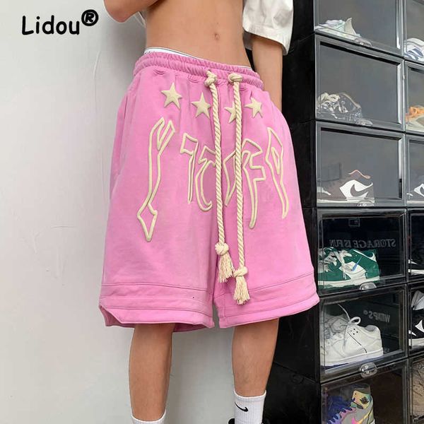 men's shorts high street casual american printing loose sports shorts summer new breathable waist drstring fashion slit straight pants, White;black
men's shorts high street casual american printing loose sports shorts summer new breathable waist drstring fashion slit straight pants, White;black