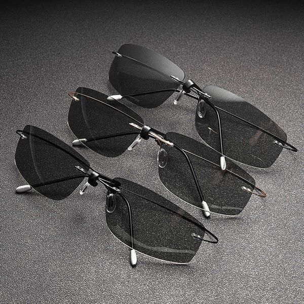 jackjad 2021 ultralight titanium polarized discolor pchromic sunglasses men driving rimless vintage brand design sun glasses, White;black
jackjad 2021 ultralight titanium polarized discolor pchromic sunglasses men driving rimless vintage brand design sun glasses, White;black