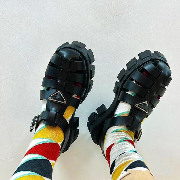 fashion sandals thick bottom serrated woven triangle decoration luxury designer vintage beach shoes ankle strap flats womens casual sandals, Black
fashion sandals thick bottom serrated woven triangle decoration luxury designer vintage beach shoes ankle strap flats womens casual sandals, Black
