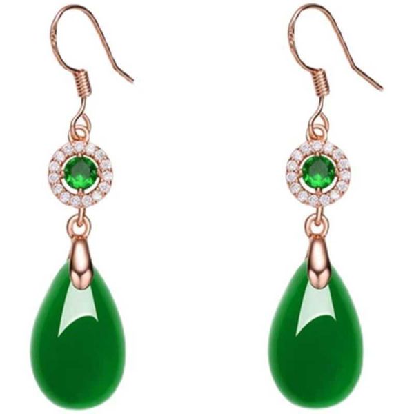 charm new 925 silver inlaid with high-grade emerald drops earrings agate jade women's style, Golden
charm new 925 silver inlaid with high-grade emerald drops earrings agate jade women's style, Golden