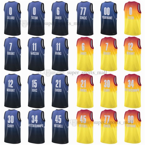 custom 2023 all-star printed basketball jerseys lillard tatum james durant derozan irving morant jokic embiid curry antetokounmpo mitchell d, Black;red
custom 2023 all-star printed basketball jerseys lillard tatum james durant derozan irving morant jokic embiid curry antetokounmpo mitchell d, Black;red
