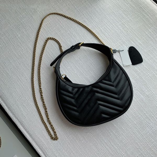 2023 armpit shoulder bag lady's cross-body bag luxury designer mini half-moon tote with classic bronze chain card pocket compartment in
2023 armpit shoulder bag lady's cross-body bag luxury designer mini half-moon tote with classic bronze chain card pocket compartment in