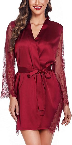 avidlove satin kimono robes for women silk nightgowns lace sleeve babydoll lingerie set, Red;black
avidlove satin kimono robes for women silk nightgowns lace sleeve babydoll lingerie set, Red;black