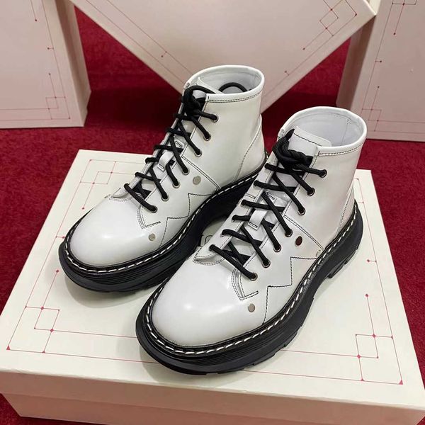 shoes mi na zha's same short boots women's leather lace boots versatile martins with thick soles, Black
shoes mi na zha's same short boots women's leather lace boots versatile martins with thick soles, Black