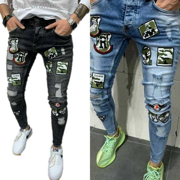 men's jeans 2 styles men stretchy ripped skinny biker embroidery print jeans destroyed hole taped slim fit denim scratched jean 0220v23, Blue
men's jeans 2 styles men stretchy ripped skinny biker embroidery print jeans destroyed hole taped slim fit denim scratched jean 0220v23, Blue