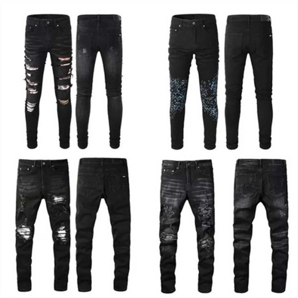 black men slim designer jeans fit big size jeans men's paint hole spot style destroyed skinny washed youth straight luxury casual regul, Blue
black men slim designer jeans fit big size jeans men's paint hole spot style destroyed skinny washed youth straight luxury casual regul, Blue
