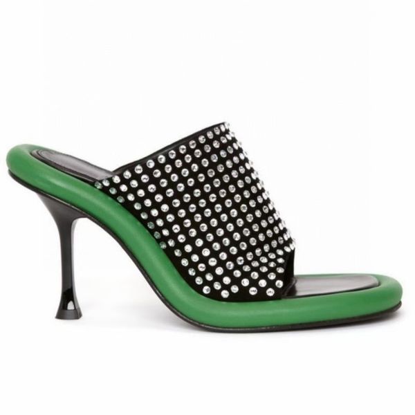 slippers mule shoes women's slide high heels 9.cm slipper factory shoes rhinestone silk chunky leather slip toe luxury design street wi, Black
slippers mule shoes women's slide high heels 9.cm slipper factory shoes rhinestone silk chunky leather slip toe luxury design street wi, Black