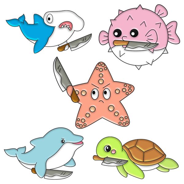 cartoon ocean animal brooches 5pcs set tortoise starfish dolphin alloy pin for women jewelry accessories, Gray
cartoon ocean animal brooches 5pcs set tortoise starfish dolphin alloy pin for women jewelry accessories, Gray
