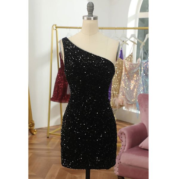 sequined mini short cocktail dresses sheath one shoulder bodycon slim party prom wears night midi evening gowns 2023, Black
sequined mini short cocktail dresses sheath one shoulder bodycon slim party prom wears night midi evening gowns 2023, Black