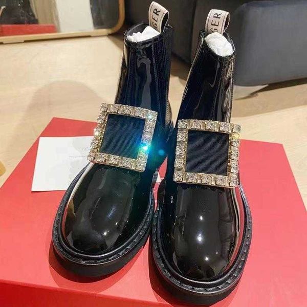 shoes rv2023 autumn and winter new martin boots rhinestone square buckle english style thick soled boots lacquer leather chelsea short boots, Black
shoes rv2023 autumn and winter new martin boots rhinestone square buckle english style thick soled boots lacquer leather chelsea short boots, Black