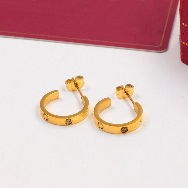 luxury women fashion stud classic size stainless steel couple gifts designer jewelry engagement earrings, Golden;silver
luxury women fashion stud classic size stainless steel couple gifts designer jewelry engagement earrings, Golden;silver