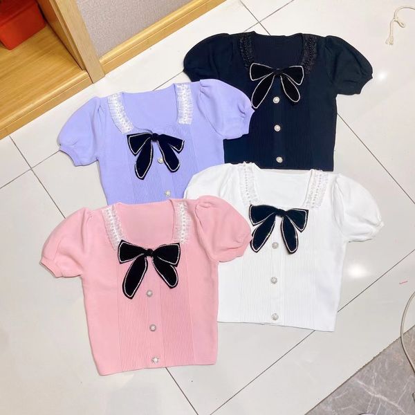 women's knits & tees europe and the united states summer new casual bubble short sleeve crew neck female fashion bow bubble bead design, White
women's knits & tees europe and the united states summer new casual bubble short sleeve crew neck female fashion bow bubble bead design, White
