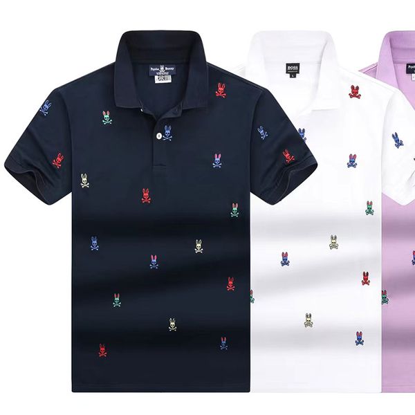 mens short-sleeved polo shirt psychological rabbit embroidery print lapel summer fashion high-quality couple cotton casual t shirt, White;black
mens short-sleeved polo shirt psychological rabbit embroidery print lapel summer fashion high-quality couple cotton casual t shirt, White;black