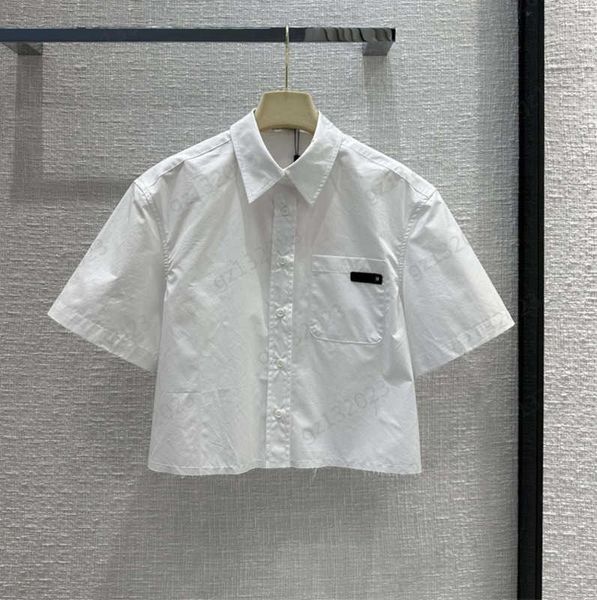 short sleeve blouse shirts chest logo decorative pocket lapel casual shirt imported cotton poplin fabric button opening blouse for women wh, White
short sleeve blouse shirts chest logo decorative pocket lapel casual shirt imported cotton poplin fabric button opening blouse for women wh, White