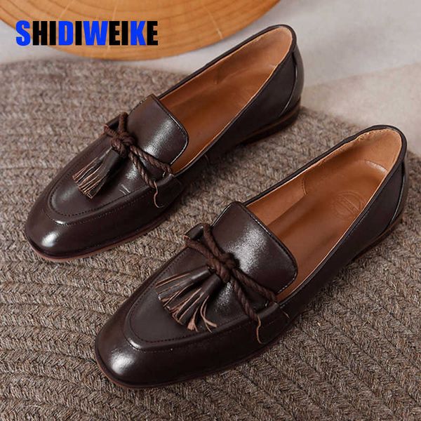 sdwk retro british style square head women's loafers shoes spring summer tassel comfortable single women brown 0220, Black
sdwk retro british style square head women's loafers shoes spring summer tassel comfortable single women brown 0220, Black
