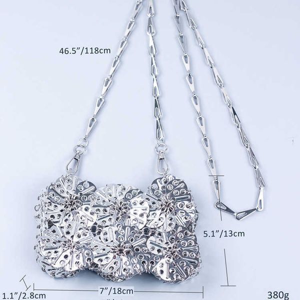 women bags designer silver metal sequins chain woven bag hollow evening bags clutch female travel holiday 230304
women bags designer silver metal sequins chain woven bag hollow evening bags clutch female travel holiday 230304