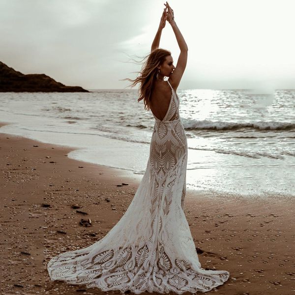 party dresses boho spaghetti straps lace wedding gowns backless sleeveless destination deep vneck rustic long mermaid bridal dress 230220, White;black
party dresses boho spaghetti straps lace wedding gowns backless sleeveless destination deep vneck rustic long mermaid bridal dress 230220, White;black