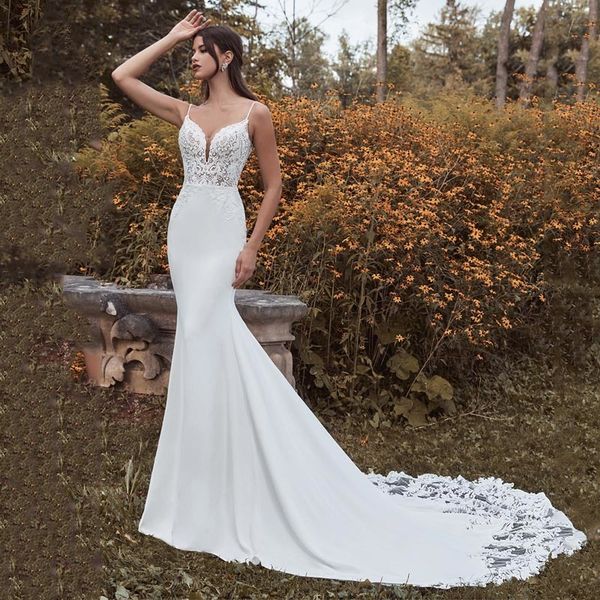 party dresses eightree white mermaid long wedding spaghetti straps backless lace bride beach bridal evening gown custom size 230220, White;black
party dresses eightree white mermaid long wedding spaghetti straps backless lace bride beach bridal evening gown custom size 230220, White;black