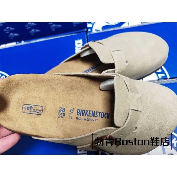 slippers factory designer birkinstocks lazy shoes boken khaki light brown leather sanded comfortable cork bottom flat boken baotou semi-slip, Black
slippers factory designer birkinstocks lazy shoes boken khaki light brown leather sanded comfortable cork bottom flat boken baotou semi-slip, Black