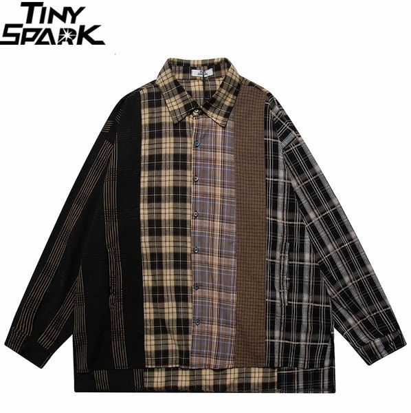 men s casual shirts 2023 men plaid streetwear retro vintage checkered patchwork hip hop harajuku long sleeve cotton 230220, White;black
men s casual shirts 2023 men plaid streetwear retro vintage checkered patchwork hip hop harajuku long sleeve cotton 230220, White;black