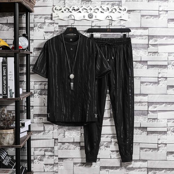 yoga clothes casual suit summer loose new men's short-sleeved t-shirt bunched pants zou sense sports trend casual 3, Black;white
yoga clothes casual suit summer loose new men's short-sleeved t-shirt bunched pants zou sense sports trend casual 3, Black;white