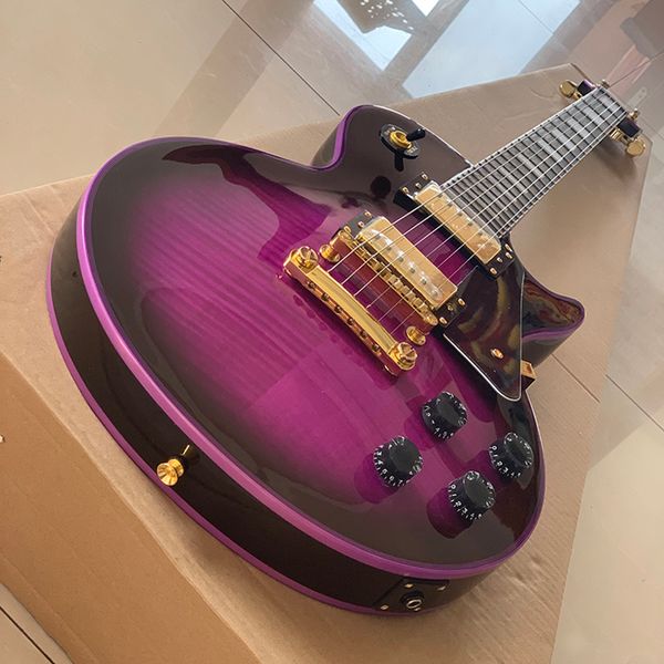custom lp purple burst electric guitar flame maple purple binding neck body mahogany wood gold hardware
custom lp purple burst electric guitar flame maple purple binding neck body mahogany wood gold hardware