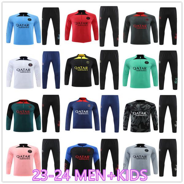 23-24 tracksuit paris training kit and kids half zipper jacket survetement chandal futbol football soccer 2023-2024 psgs child boy training, Black
23-24 tracksuit paris training kit and kids half zipper jacket survetement chandal futbol football soccer 2023-2024 psgs child boy training, Black