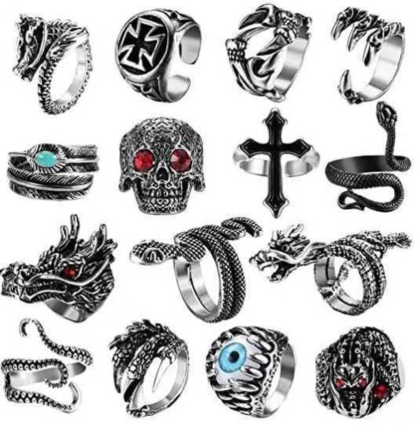 snake animal opening adjustable ring crying frog 16 piece ring set punk style, Silver
snake animal opening adjustable ring crying frog 16 piece ring set punk style, Silver