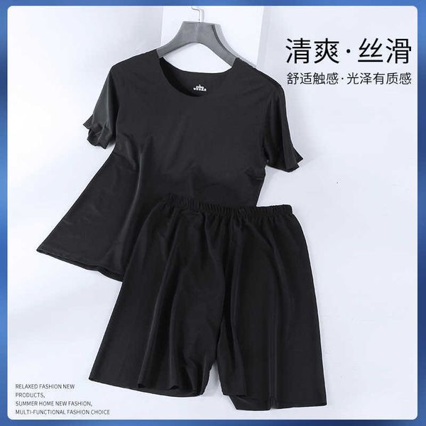 men's socks home clothes ice silk t-shirt set short sleeve shorts youth leisure sportswear large pajamas men's thin style, Black
men's socks home clothes ice silk t-shirt set short sleeve shorts youth leisure sportswear large pajamas men's thin style, Black