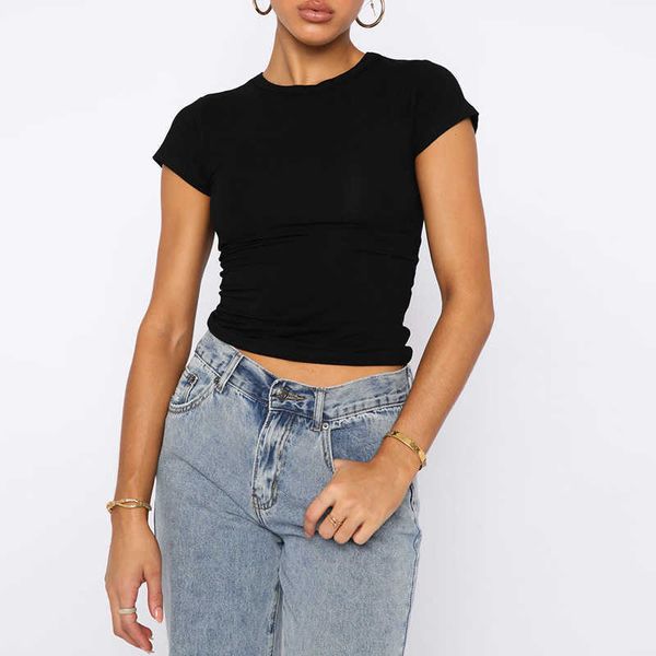 women's spring new solid round neck short sleeve basic t-shirt summer fashion shirts 82mzo, White
women's spring new solid round neck short sleeve basic t-shirt summer fashion shirts 82mzo, White