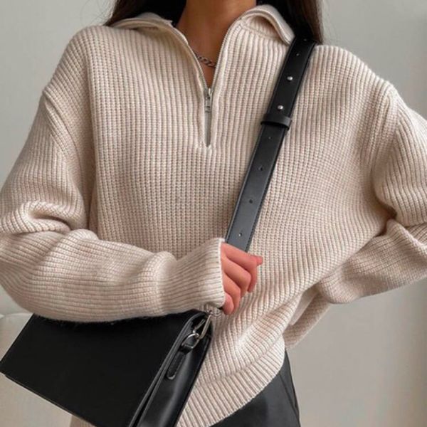 women's sweaters hyrax turtleneck zipper woman autumn winter pattern easy thickening pullover versatile knit outside sweater 230220, White;black
women's sweaters hyrax turtleneck zipper woman autumn winter pattern easy thickening pullover versatile knit outside sweater 230220, White;black