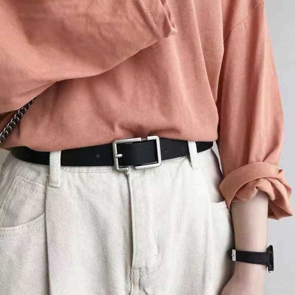belts fashion leather belt for kid metal square buckle waist strap designer female jeans dress trouser simple decorative waistband j230220, Black
belts fashion leather belt for kid metal square buckle waist strap designer female jeans dress trouser simple decorative waistband j230220, Black