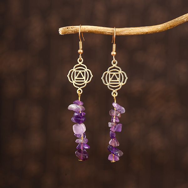amethyst crused stone dangle earrings handmade purple lavender healing crystal drop earring yoga jewelry for women, Silver
amethyst crused stone dangle earrings handmade purple lavender healing crystal drop earring yoga jewelry for women, Silver