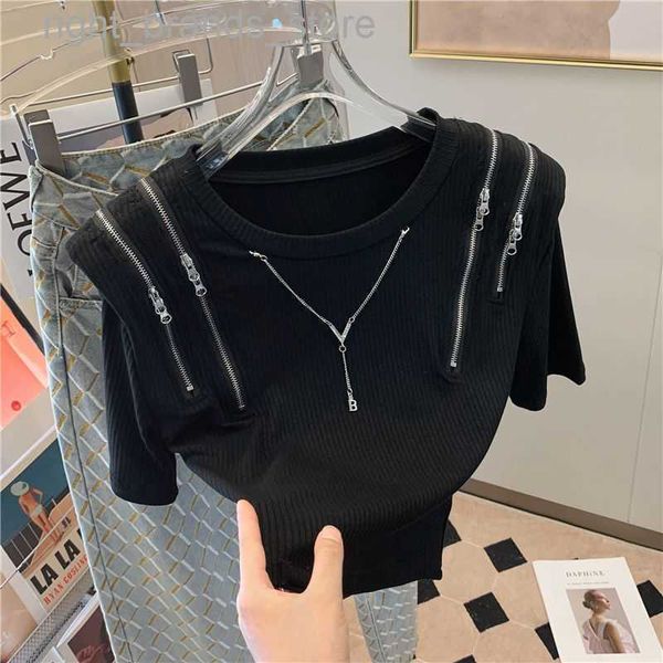 women's t-shirt women's t-shirt design sense niche zipper thread short sleeve t-shirt 2023 summer new fashion shirts for women0220, White
women's t-shirt women's t-shirt design sense niche zipper thread short sleeve t-shirt 2023 summer new fashion shirts for women0220, White