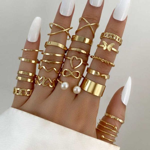 new niche design butterfly 8-line open ring set cross love pearl 22-piece set ring, Silver
new niche design butterfly 8-line open ring set cross love pearl 22-piece set ring, Silver