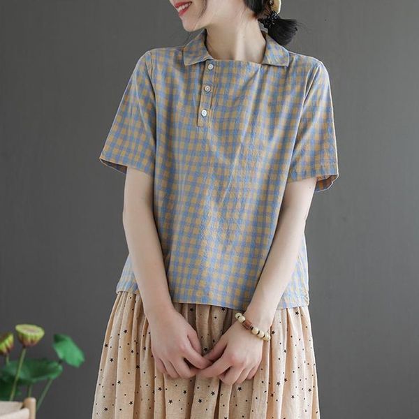 women's blouses shirt summer casual plaid korean style turndown collar female vintage blouse p990 230220, White
women's blouses shirt summer casual plaid korean style turndown collar female vintage blouse p990 230220, White