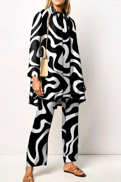 women's two piece pants long sleeves shirts sets autumn high fashion printed suit elegant streetwear lapel straight trousers women, White
women's two piece pants long sleeves shirts sets autumn high fashion printed suit elegant streetwear lapel straight trousers women, White