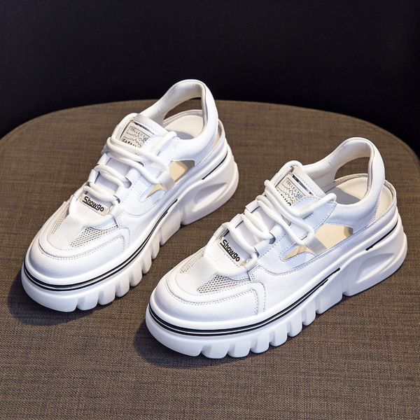 sandals summer youth girls platform sandals women thick sole hollow genuine leather breathable walking shoes lady booster sneakers 230220, Black
sandals summer youth girls platform sandals women thick sole hollow genuine leather breathable walking shoes lady booster sneakers 230220, Black