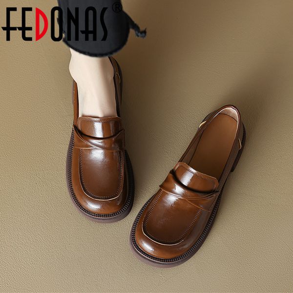 dress shoes fedonas classic round toe women pumps thick heels genuine leather retro design spring autumn office loafers woman 230220, Black
dress shoes fedonas classic round toe women pumps thick heels genuine leather retro design spring autumn office loafers woman 230220, Black