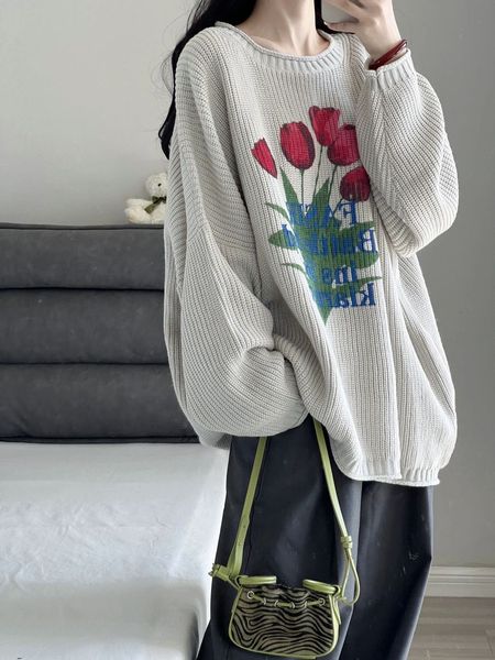 women's sweaters high street floral print harajuku ins winter sweet full sleeve pullovers loose knitting casual oversized y2k 230220, White;black
women's sweaters high street floral print harajuku ins winter sweet full sleeve pullovers loose knitting casual oversized y2k 230220, White;black