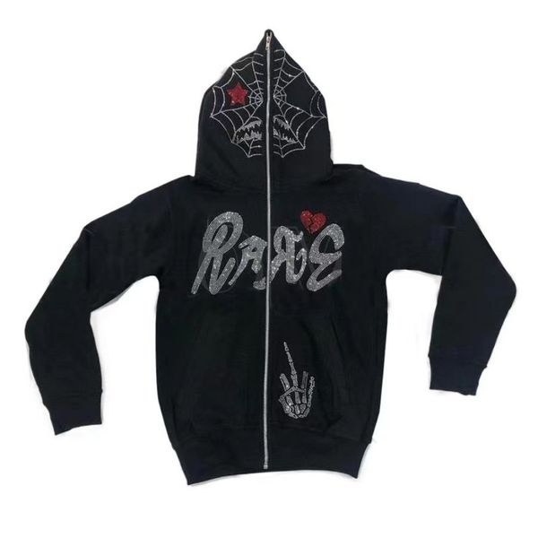 designer tracksuit men's hoodie plus size tracksuit y2k demon rhinestone pattern zipper hooded tracksuit harajuku gothic oversized hood, Black
designer tracksuit men's hoodie plus size tracksuit y2k demon rhinestone pattern zipper hooded tracksuit harajuku gothic oversized hood, Black