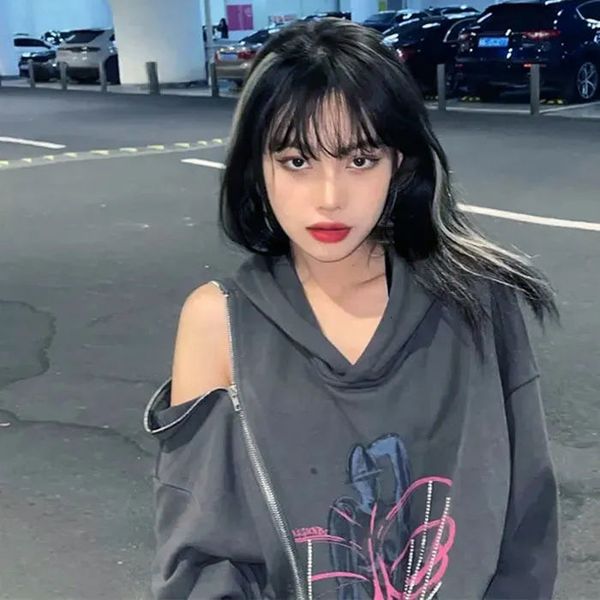 womens hoodies sweatshirts spring and autumn design sensual personality offshoulder zipper hooded sweater women loose casual sweet cool long, Black
womens hoodies sweatshirts spring and autumn design sensual personality offshoulder zipper hooded sweater women loose casual sweet cool long, Black