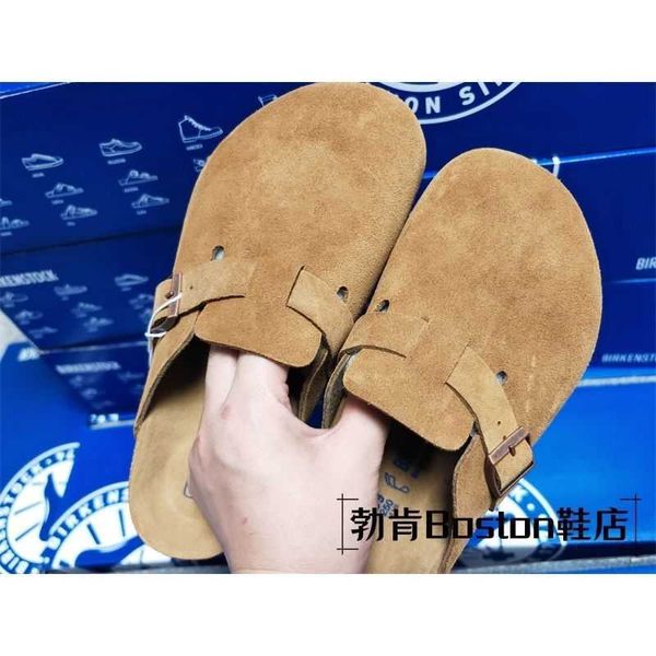 designer birkinstock slippers lazy people's shoes boken classic light brown frosted suede leather wrap head soft wood flat bottom boken, Black
designer birkinstock slippers lazy people's shoes boken classic light brown frosted suede leather wrap head soft wood flat bottom boken, Black