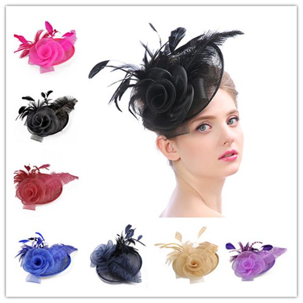 bride feather linen hat ostrich headdress celebrity banquet retro fedora party clip performance hair accessories evening fascinator accessor, White
bride feather linen hat ostrich headdress celebrity banquet retro fedora party clip performance hair accessories evening fascinator accessor, White