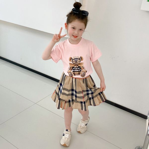 kids girl summer clothes set short sleeve t shirt and plaid skirt children clothing suit kids clothes dress, White
kids girl summer clothes set short sleeve t shirt and plaid skirt children clothing suit kids clothes dress, White