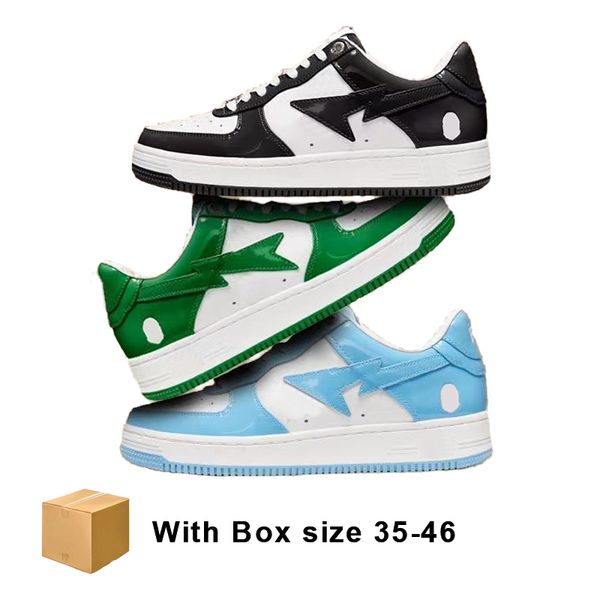 casual shoes bapestas baped designer platform sneakers bapesta sk8 sta patent leather green black white patent leather thick bottom sneakers
casual shoes bapestas baped designer platform sneakers bapesta sk8 sta patent leather green black white patent leather thick bottom sneakers